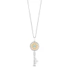 Enchanted Disney Fine Jewelry Sterling Silver and 10K Yellow Gold with 1/6 CTTW Diamond and Swiss Blue Topaz Brave 10th Anniversary Collectors Edition Merida Key Pendant Necklace