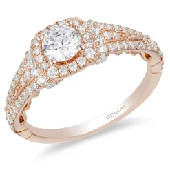 Enchanted Disney Fine Jewelry 14K Rose Gold with 1 CTTW Rapunzel Engagement Ring