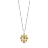 Enchanted Disney Fine Jewelry 10K Yellow Gold and Sterling Silver With 1/8 CTTW Diamond and Green Amethyst Tiana Pendant Necklace
