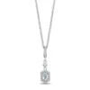 Enchanted Disney Fine Jewelry Sterling Silver with 1/20 CTTW Diamonds and Aquamarine Elsa Pendant Necklace