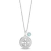 Enchanted Disney Fine Jewelry Sterling Silver with Checkerboard Sky Blue Topaz Elsa Snowflake Pendant Necklace