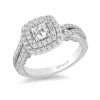 Enchanted Disney Fine Jewelry 14K White Gold with 1 1/4 CTTW Cinderella Carriage Engagement Ring