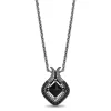 Enchanted Disney Fine Jewelry Black Rhodium Over Sterling Silver with 1/5 CTTW Diamonds and Black Onyx Maleficent Pendant Necklace