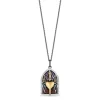 Enchanted Disney Fine Jewelry Black Rhodium and 14K Yellow Gold Over Sterling Silver with 1/10 CTTW Diamonds Evil Queen Pendant Necklace
