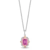 Enchanted Disney Fine Jewelry 14K Rose Gold Over Sterling Silver with Accent Diamonds and Created Pink Sapphire Aurora Necklace
