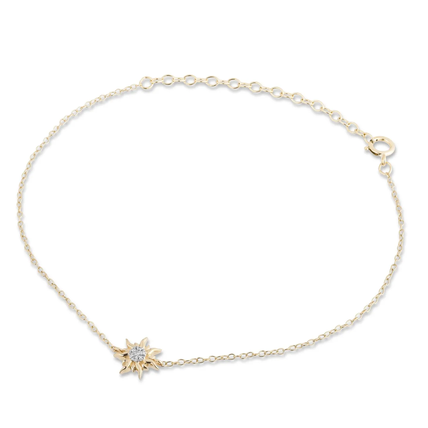 Enchanted Disney Fine Jewelry 10K Yellow Gold with Diamond Accent Rapunzel Sun Bracelet