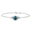 Enchanted Disney Fine Jewelry Sterling Silver with 1/20 CTTW Diamond and  London Blue Topaz Cinderella Bracelet