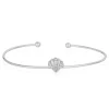 Enchanted Disney Fine Jewelry Sterling Silver with 1/10 CTTW Ariel Shell Bangle