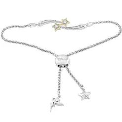 Enchanted Disney Fine Jewelry Sterling Silver and 10K Yellow Gold 1/10 CTTW Tinker Bell Bracelet