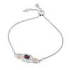 Enchanted Disney Fine Jewelry Sterling Silver and 10K Rose Gold 1/10 CTTW Diamond and Rhodolite Garnet Mulan  Fashion Bracelet