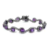Enchanted Disney Fine Jewelry Black Rhodium over Sterling Silver with and 1/5 CTTW Diamond and Purple Amethyst Ursula Bracelet