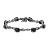 Enchanted Disney Fine Jewelry Black Rhodium over Sterling Silver With 1/4 CTTW Diamond and Black Onyx Maleficent Bracelet