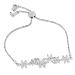 Enchanted Disney Fine Jewelry Sterling Silver 1/6 CTTW Elsa Fashion Bracelet