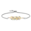 Enchanted Disney Fine Jewelry Sterling Silver and 10K Yellow Gold with 1/10 CTTW Diamonds Anna Bracelet