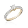 Enchanted Disney Fine Jewelry 14K White Gold and Yellow Gold 1/2 CTTW Tinker Bell Engagement Ring