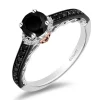 Enchanted Disney Fine Jewelry 14K White Gold and Rose Gold with 1 CTTW Diamonds and Garnet Evil Queen Engagement Ring