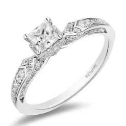 Enchanted Disney Fine Jewelry 14K White Gold with 3/4 CTTW Diamonds Elsa Engagement Ring
