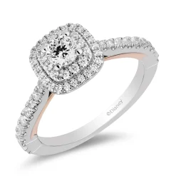 Enchanted Disney Fine Jewelry 14K White Gold and Rose Gold with 3/4 CTTW Diamonds and Garnet Snow White Engagement Ring