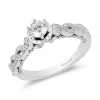 Enchanted Disney Fine Jewelry 14K White Gold with 9/10 CTTW Diamond Belle Engagement Ring