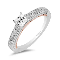 Enchanted Disney Fine Jewelry 14K White Gold and Rose Gold with 1 CTTW Diamonds Ariel Engagement Ring