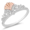 Enchanted Disney Fine Jewelry Sterling Silver and 14K Rose Gold with 1/5 CTTW Diamonds Ariel Ring