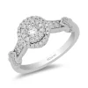 Enchanted Disney Fine Jewelry 14K White Gold with 5/8 CTTW Diamond Majestic Princess Composite Engagement Ring