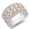 Enchanted Disney Fine Jewelry Sterling Silver and 10K Rose Gold 1/3 CTTW Ariel Ring