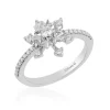 Enchanted Disney Fine Jewelry Sterling Silver with 1/4 CTTW Diamonds Elsa Ring