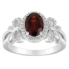 Enchanted Disney Fine Jewelry Sterling Silver with 1/6 CTTW Diamond and Red Garnet Snow White Bow Ring