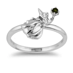 Enchanted Disney Fine Jewelry Sterling Silver Green Tourmaline Aurora Fauna Fairy Ring