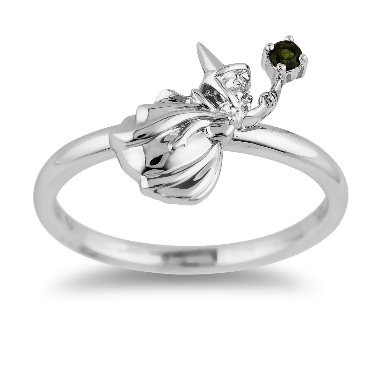 Enchanted Disney Fine Jewelry Sterling Silver Green Tourmaline Aurora Fauna Fairy Ring
