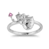 Enchanted Disney Fine Jewelry Sterling Silver with Pink Tourmaline Aurora Flora Fairy Ring