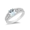 Enchanted Disney Fine Jewelry Sterling Silver with 1/4 CTTW Diamond and Aquamarine Elsa Ring