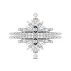 Enchanted Disney Fine Jewelry Sterling Silver with 1/4 CTTW Diamond and Swiss Blue Topaz Frozen 2 Elsa Snowflake Ring