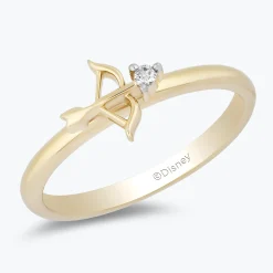Enchanted Disney Fine Jewelry 10k Yellow Gold Diamond Accent Merida Bow and Arrow Ring