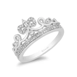 Enchanted Disney Fine Jewelry Sterling Silver With 1/6 CTTW Diamond Snow White Ring