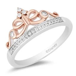 Enchanted Disney Fine Jewelry 14K Rose Gold Over Sterling Silver with 1/10 CTTW Diamond Snow White Ring
