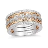 Enchanted Disney Fine Jewelry 14K White Gold and Rose Gold 1/2 CTTW Majestic Princess Tiara Ring