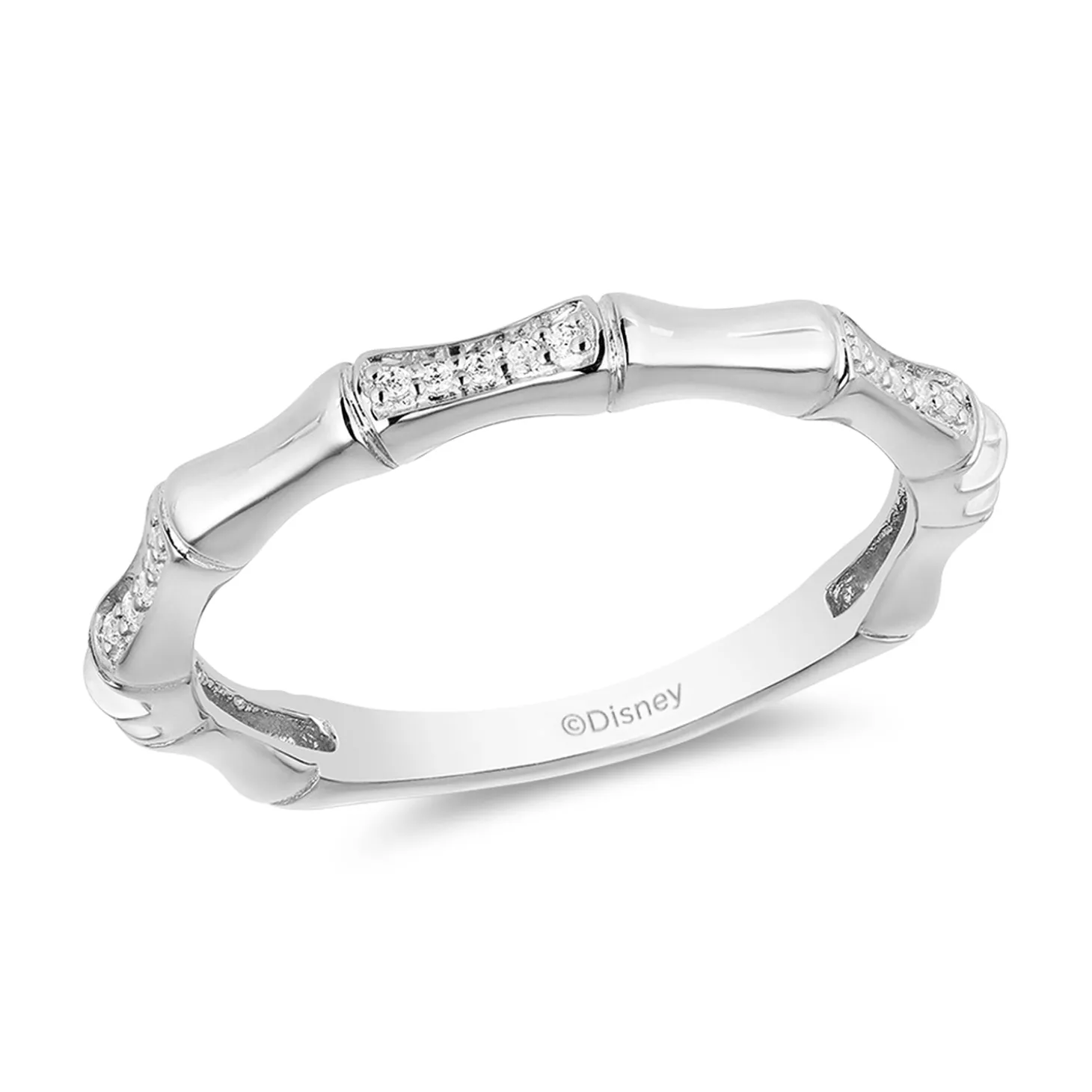 Enchanted Disney Fine Jewelry 10K White Gold 1/20 CTTW Diamond Mulan Fashion Ring