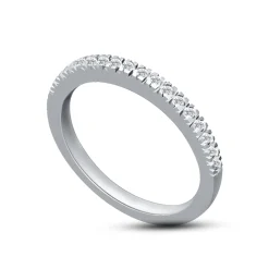 Enchanted Disney Fine Jewelry 14K White Gold And 1/4 CTTW Diamond Belle Wedding Band