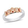 Enchanted Disney Fine Jewelry Sterling Silver and 10K Rose Gold 1/8 CTTW Disney Majestic Princess Ring