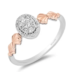 Enchanted Disney Fine Jewelry 14K White Gold and Rose Gold with 1/5 CTTW Diamonds Ariel Engagement Ring
