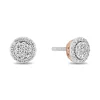 Enchanted Disney Fine Jewelry Sterling Silver and 10K Rose Gold with 1/6 CTTW Diamonds Belle Stud Earrings
