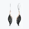 Enchanted Disney Fine Jewelry Black Rhodium over Sterling Silver and 10K Rose Gold with 1/5 CTTW Black Diamonds Maleficent Earrings