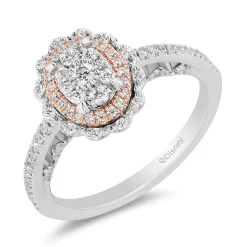 Enchanted Disney Fine Jewelry 14K White Gold and Rose Gold with 1/2 CTTW Diamonds Ariel Engagement Ring