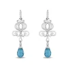 Enchanted Disney Fine Jewelry Sterling Silver with 1/10 CTTW Diamond and London Blue Topaz Briolette Cinderella Dangle Earrings