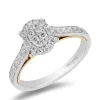 Enchanted Disney Fine Jewelry 10K White Gold and Yellow Gold with 1/2 CTTW Diamonds Jasmine Composite Ring