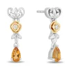 Enchanted Disney Fine Jewelry 14K Yellow Gold Over Sterling Silver with Accent Diamonds and Citrine Belle Earrings