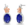 Enchanted Disney Fine Jewelry 14K Rose Gold over Sterling Silver with 1/10 CTTW Diamonds and Lapis Moana Earrings