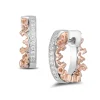 Enchanted Disney Fine Jewelry 10K White Gold and Rose Gold with 1/6 CTTW Majestic Princess Earring